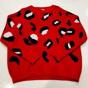 Red Cheetah Print Sweater